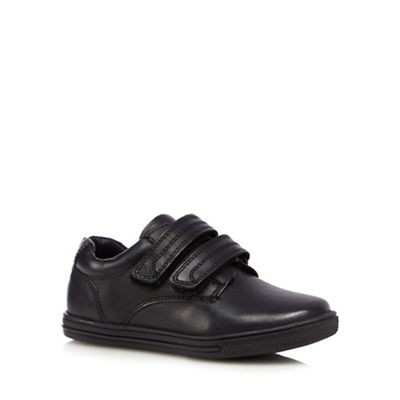 Debenhams Boys' black leather rip tape wide fit trainers